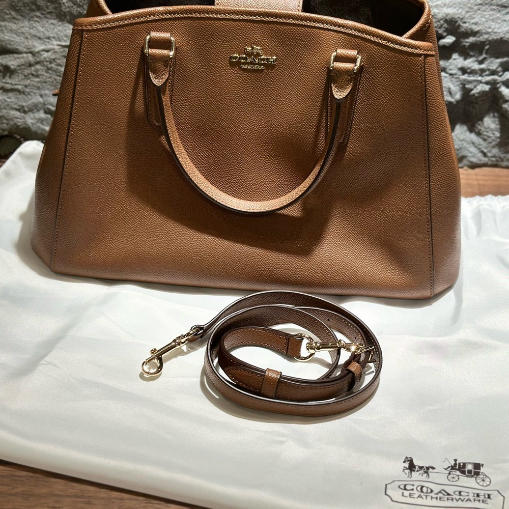 Vintage Coach Brown Leather Tote Bag